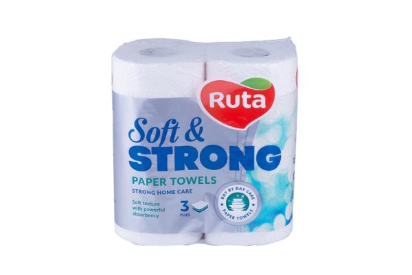 Полотенца бумажные "Ruta" Soft Strong 2 рулона 3 слоя, белые