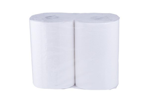 Полотенца бумажные 2 рулона 2-х слойные белые 350 отрывов