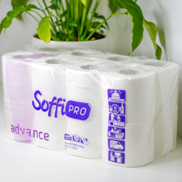Туалетная бумага "SoffiPRO ADVANCE", 16 рулонов, 17,25м, 3 слоя, белая