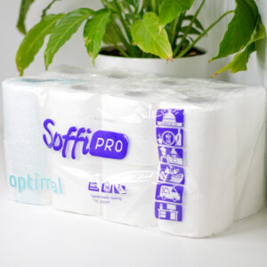 Туалетний папір "SoffiPRO Optimal", 16рулонів, 2 шари, білий