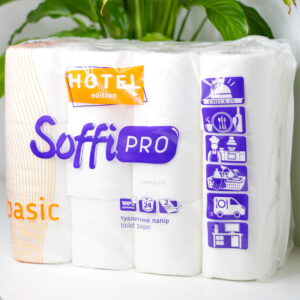 Туалетний папір "SoffiPRO Basic for Hotell", 24 рулони, 10,35м, 2 шари, білий