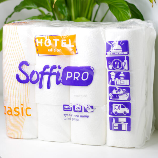 Туалетная бумага "SoffiPRO Basic for Hotell", 24 рулонов, 10,35м, 2слоя, белая
