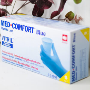 Рукавички вітрилові неопудрені сині Med-Comfort 100шт/уп S