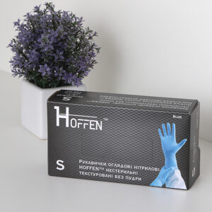Перчатки нитриловые неопудренные HOFFEN, 100 шт/уп S
