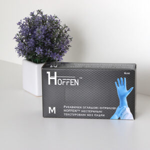 Перчатки нитриловые неопудренные HOFFEN, 100 шт/уп M