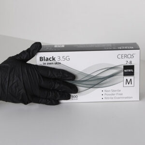 Перчатки нитриловые "CEROS" Black 3,5 грм, обзорные неприпудренные 100шт/уп М